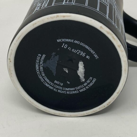 Starbucks Reserve Roastery Seattle Black Ceramic Coffee Tea Cup Mug Handle 10 oz - Picture 7 of 8